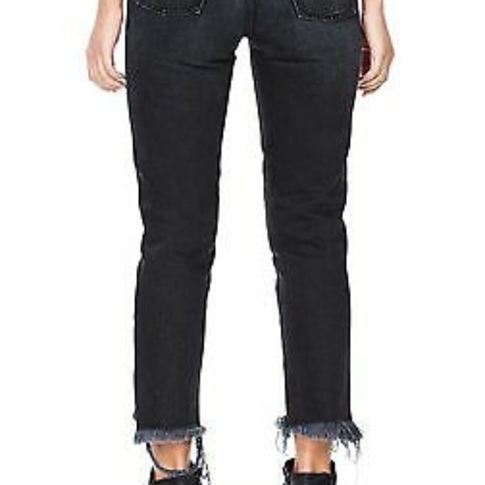 LF Carmar Distressed Destroyed Black Jeans 27 Raw